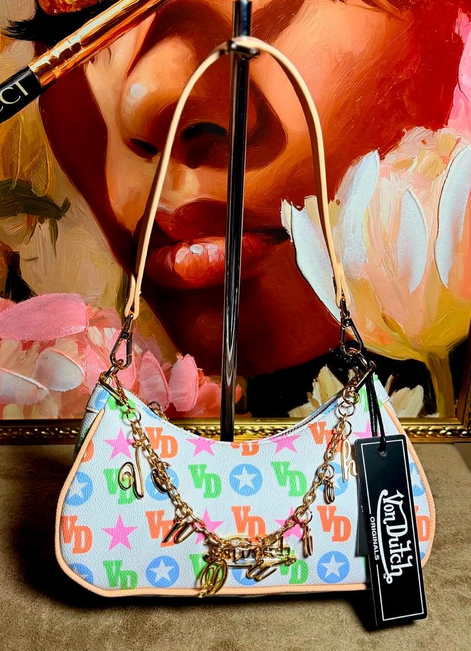 🌟 NWT: Von Dutch Multi Monogram Shoulder Bag 🌟
